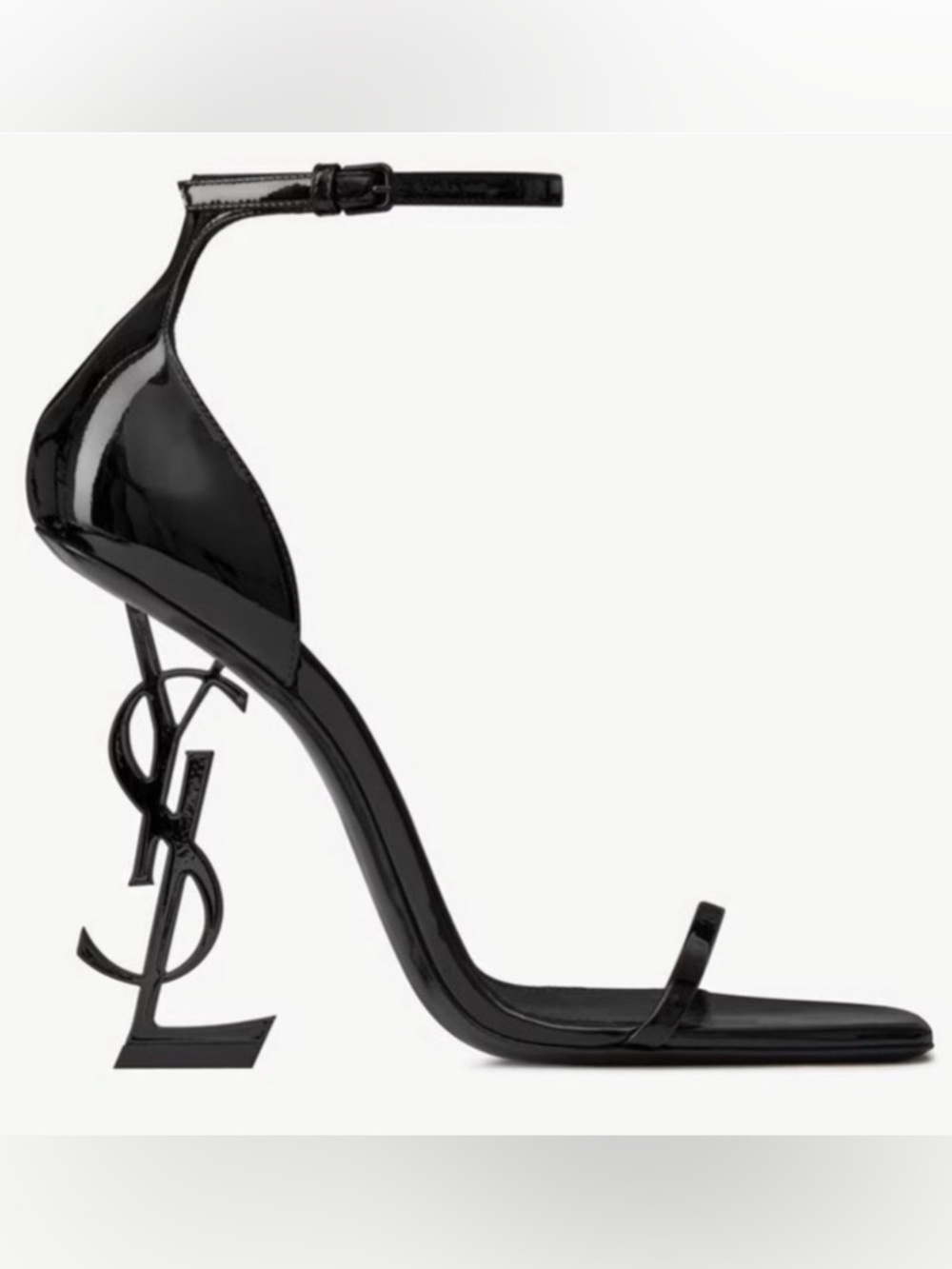 Authentic Saint Laurent Opyum YSL 110 Patent Leather Sandals 40 Black/Black